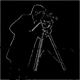 Cameraman gradient thresholded at 50 percent