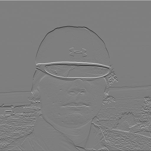 Self portrait after a vertical derivative filter