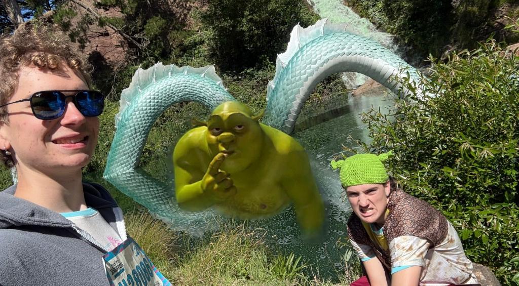 Final swamp blend of Shrek into a waterfall photo